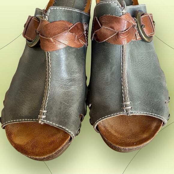 Pikolinos Women’s Praga Mule Heels Clogs Sage Green Leather Size EU 40 US 9 - Picture 5 of 13